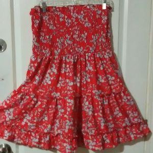 NWOT Strapless Floral Summer Mini Dress